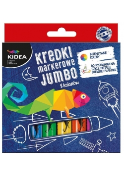 Kredki markerowe jumbo 8 kolorów KIDEA