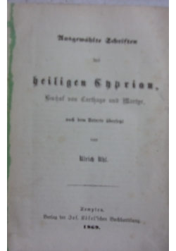 Ausgewahlte Schriften des heiligen Ehprian, 1869 r.