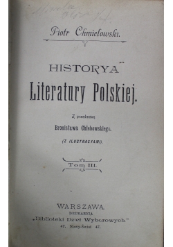 Historya Literatury Polskiej Tom II 1899 r.