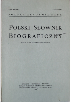 Polski Słownik Biograficzny zeszyt 142