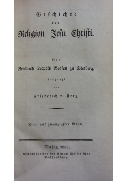 Geschichte der Religion Jezu Christi, tom 23, 1832r.