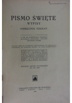 Pismo Święte. Wypisy, 1930r.