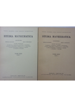 Studia Mathematica, Tom LXVI część I i II