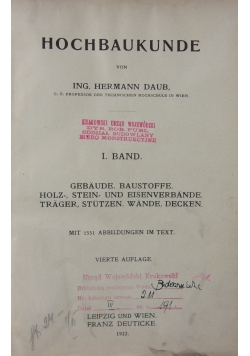 Hochbaukunde, 1922 r.