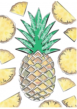 Karnet B6 Urodziny Ananas