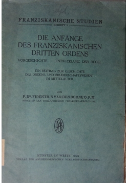 Die Anfange des Franziskanischen Dritten Ordens, 1925 r.