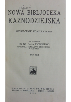Nowa Bibljoteka Kaznodziejska, 1932r.