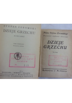 Dzieje Grzechu Tom 1 i 2, 1924 r.