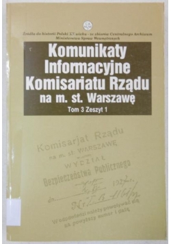 Komunikaty Informacyjne Komisariatu Rządu na m. st. Warszawę