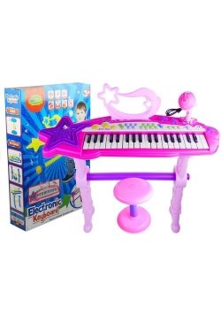 Keyboard na nóżkach stołek różowy