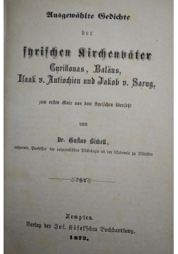 Ausgewahlte Schrichten,  1872 r.