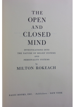 The open and closed mind