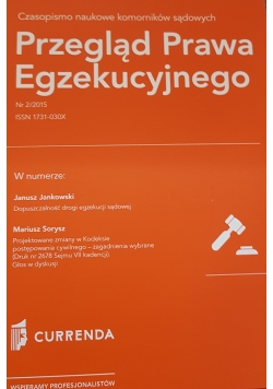 Przegląd prawa egzekucyjnego Nr 2/2015