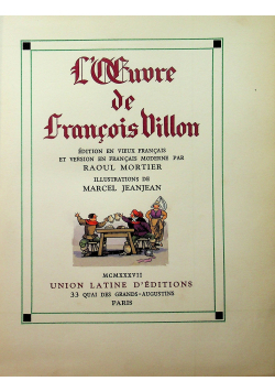 Loeuvre De Francois Villon 1937 r.