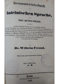 Gesammtworterbuch der lateinischen Sprache , 1844 r.