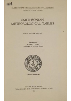 Smithsonian Meteorological Tables