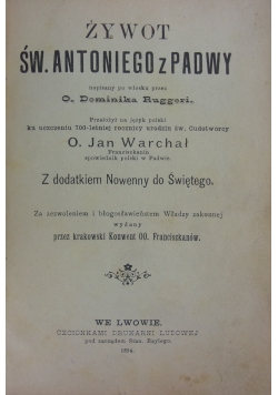Żywot Św. Antoniego z Padwy, 1894r.