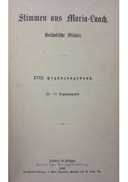 Stimmen aus Maria Laach, 1898r.