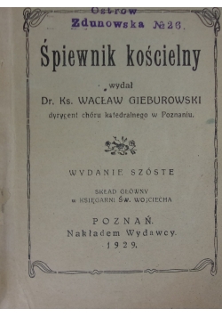Śpiewnik kościelny, 1929 r.