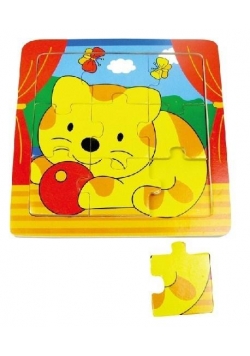 Puzzle drewniane małe Kotek