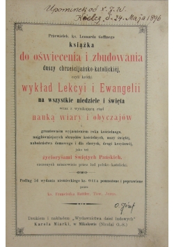 Książka do oświecenia i zbudowania duszy chrześcijańsko-katolickiej, ok. 1894r.