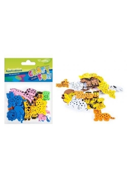 Ozdoba dekoracyjna piankowa ZOO 12szt