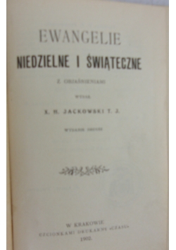 Ewangelie niedzielne i świąteczne, 1902 r.