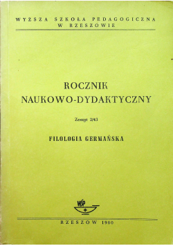 Rocznik naukowo  dydaktyczny zeszyt 2 Filologia Germańska