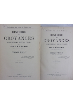 Histoire des Croyances, 1901r.