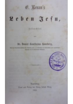 F. Renan's Leben Jefu, 1864 r.