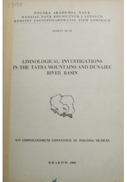 Limnological Investigations in the Tatra Mountains