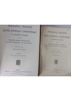 Dokładny słownik języka polskiego i niemieckiego, Tom I-II, ok. 1907 r.