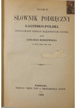 Słownik podręczny łacińsko - polski, 1936 r.