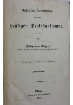 Vertrauliche Unterhaltungen uber den heutigen Protestantismus, 1864 r.