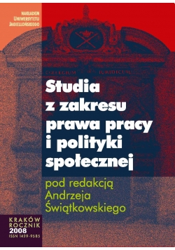 Studia z zakresu prawa pracy i polityki społecznej