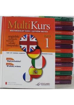 MultiKurs Multimedialny kurs 5 języków obcych z CD 16 tomów