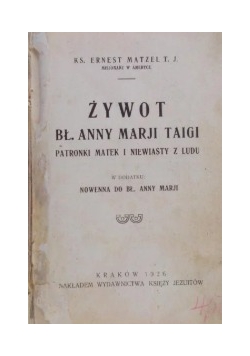 Żywot bł. Anny Marji Taigi, 1926 r.