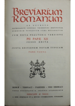 Breviarium Romanum pars Verna 1909 r.