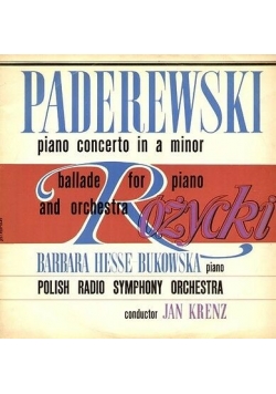 Paderewski - piano concerto in a minor, płyta winylowa