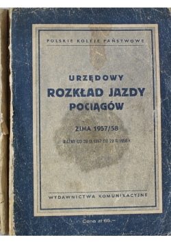 Urzędowy rozkład jazdy pociągów Zima 1957 / 58