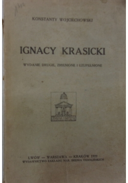Ignacy Krasicki, 1922 r.