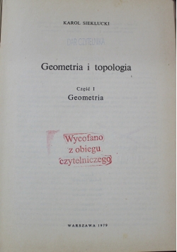 Geometria i topologia  część I geometria