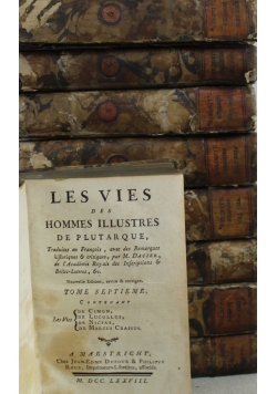 Les vies des Hommes Illustres de Plutarque 9 volumes 1778 r.