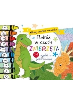 Koloruj według numerów.Podróż w czasie Zwierzęta