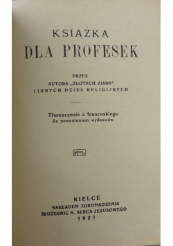Książka dla profesek 1927 r.