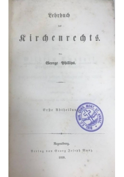 Lehrbuch des kirchenrechts, 1859 r.