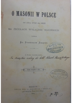 O Masonii w Polsce, 1889r.