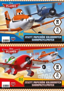 Zeszyt papierów kolorowych samoprzylepnych B4 8 kartek Samoloty 25 sztuk mix