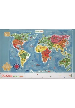 Puzzle Mapa świata / Mapa Polski 100 mix