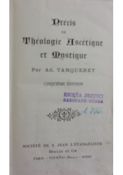 Precis de Theologie Ascetique Et Mystique
